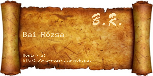 Bai Rózsa névjegykártya
