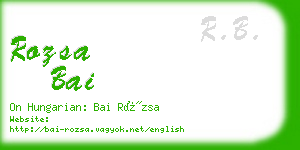 rozsa bai business card